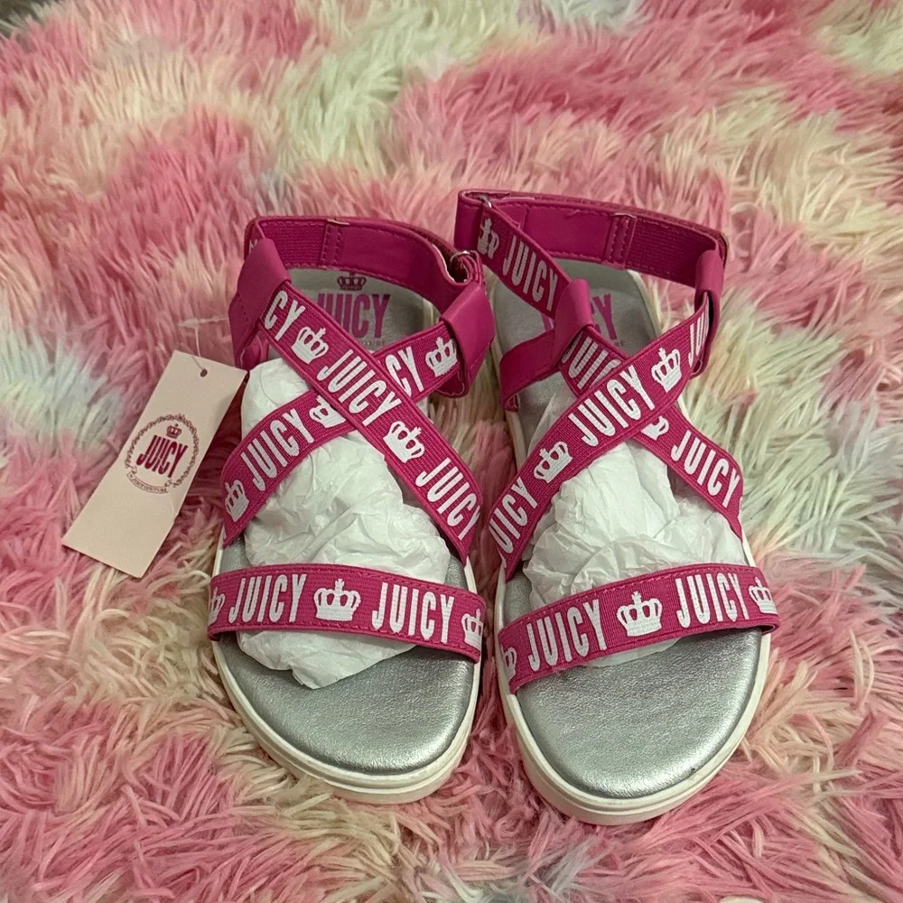 Juicy Couture Kids Sandals with Pink and Silver Accents